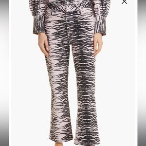 Ganni Denim. Pink tiger print fit and flared
